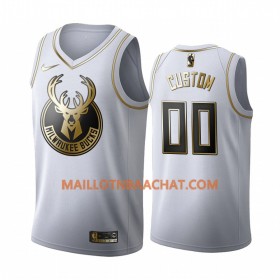Maillot NBA Milwaukee Bucks Personnalisable Nike 2019-20 Blanc Golden Edition Swingman - Homme